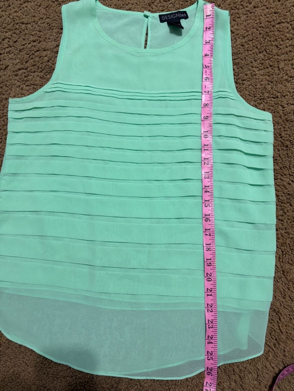 Layered Pintuck Sleeveless blouse - Mint Size Large - Picture 5 of 8
